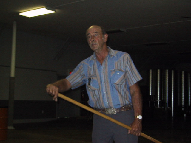 Dad cleaning up after the reception, 5/01