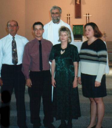 Dad, John, Ginger, and me  @ Jadyn's Baptism 9/16/01