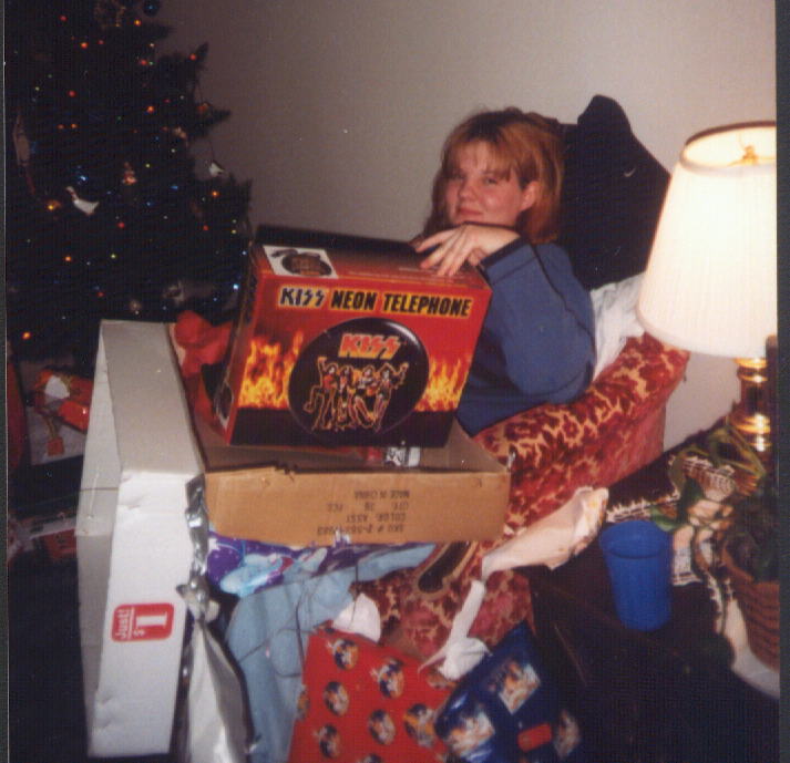 Me, opening presents Christmas of 1997